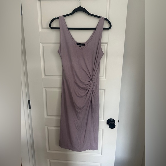 Dynamite Purple Ruched Sheath Midi Dress - Picture 1 of 3
